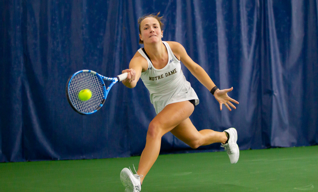 Ally Bojczuk during the ACC match between University of Notre Dame vs. University of Louisville at Eck Center on March 8, 2019 in South Bend, Indiana.