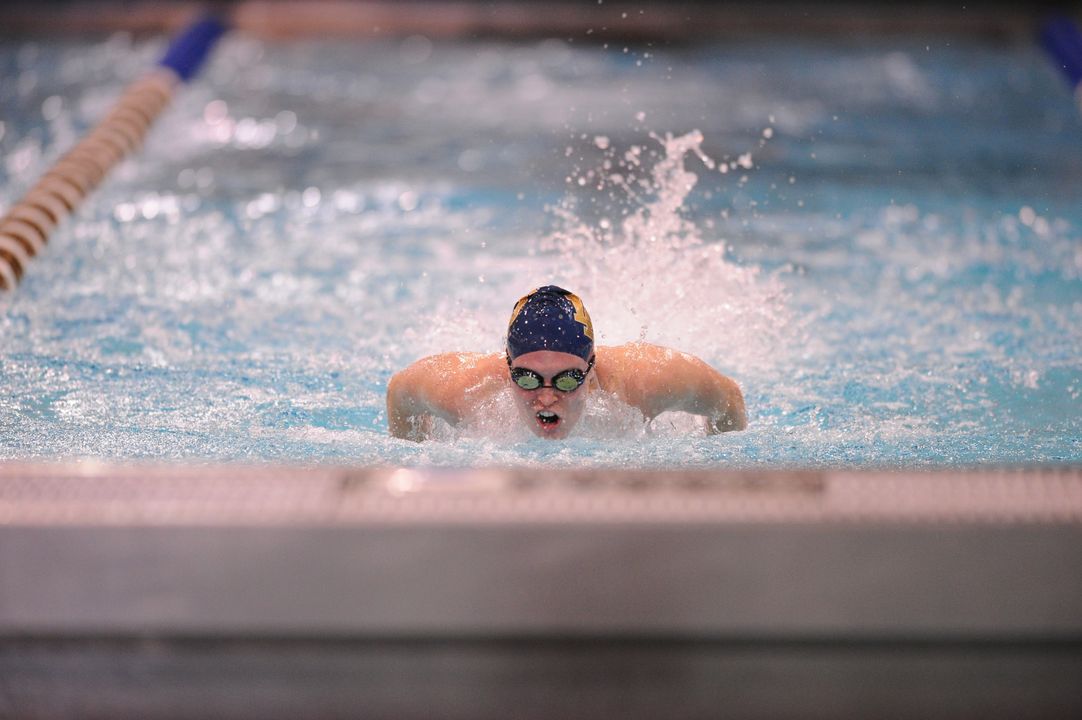 Junior Catherine Galletti is back in the pool and competing for the Irish after double hip surgery last year.