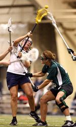Crysti Foote set Notre Dame records for single-season goals (51) and points (75) in the sudden-death overtime loss to Georgetown.  She also became the Irish all-time point leader with 198 in her career.