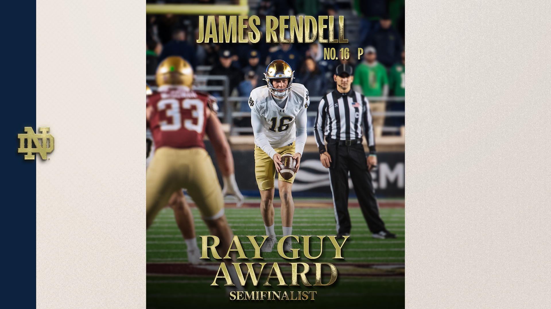 Rendell Named Semifinalist for Ray Guy Award Rendell Named Semifinalist for Ray Guy Award