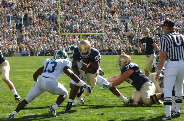 Robert Hughes and the rest of the Irish travel to Michigan State on Sept. 20 for a 3:30 p.m. game televised on ABC.