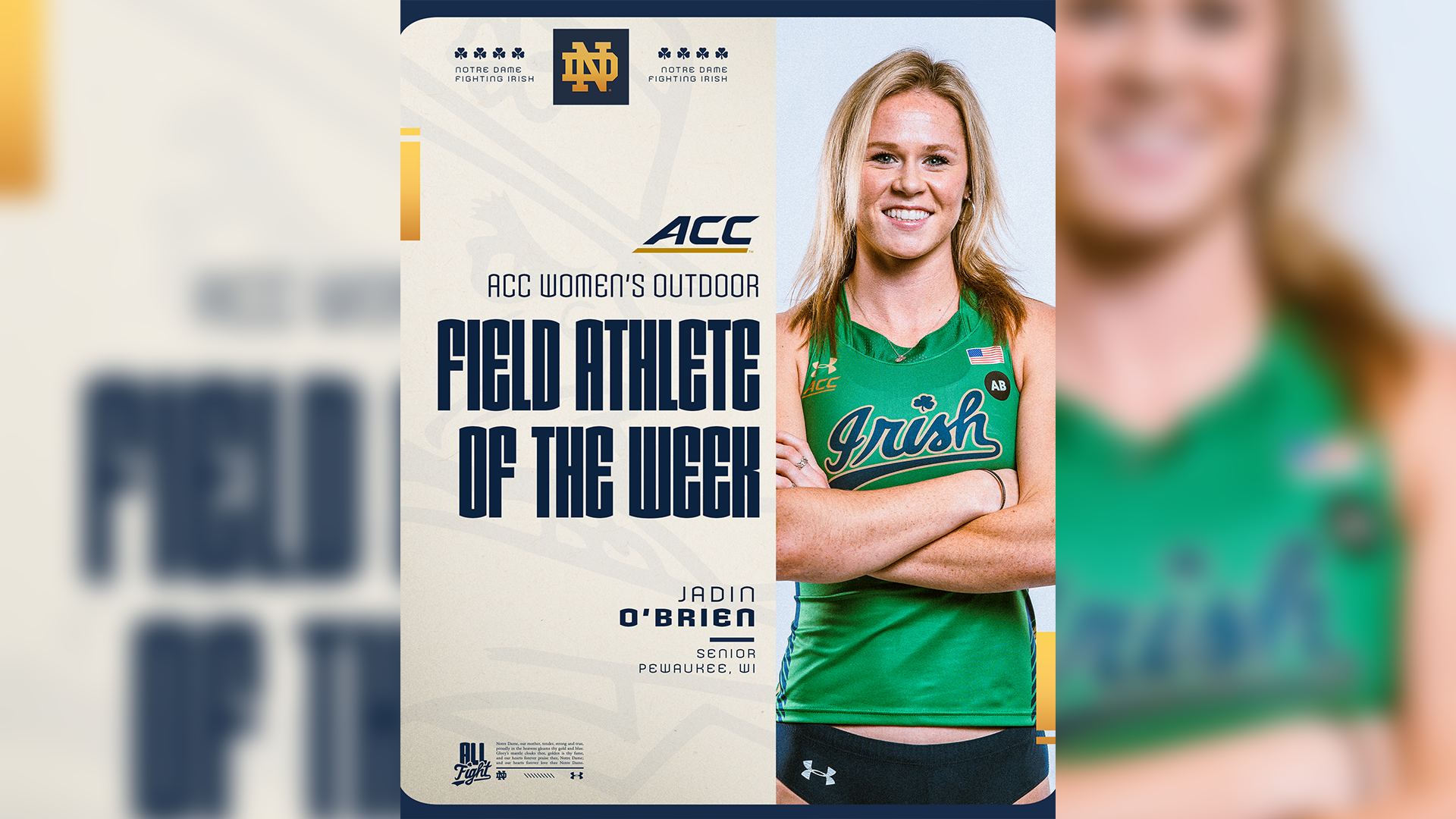 O’Brien Named ACC Outdoor Field Athlete of the Week O’Brien Named ACC Outdoor Field Athlete of the Week