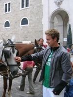Eric Langenkamp petted a horse in Salzburg, but that was just a preview of his time at the Vienna zoo.