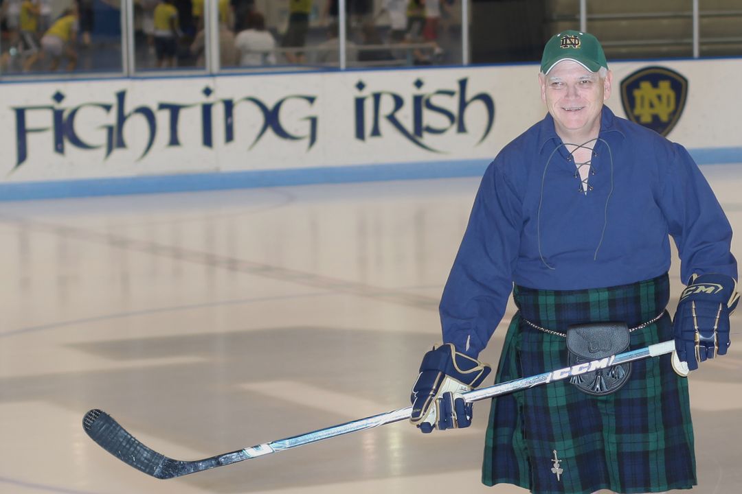 Irish hockey coach Jeff Jackson is looking for your support in the "Men In Kilts" fundraiser that benefits Ronald McDonald House in Michiana.