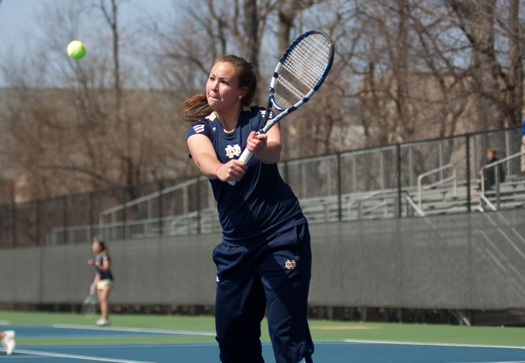 Senior Chrissie McGaffigan was a double-winner for Notre Dame in Sunday's match against Memphis