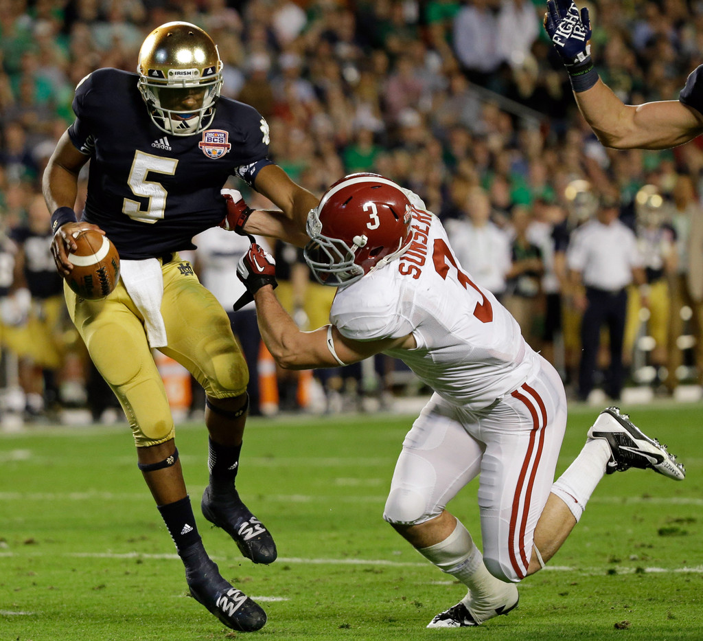 Irish Title Hopes Halted By Crimson Tide, 42-14 (AP)