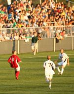 On Monday night, 2,534 fans turned out to watch Notre Dame defeat Saint Francis (Pa.) 2-0 in exhibition action, which benefitted Grassroot Soccer.