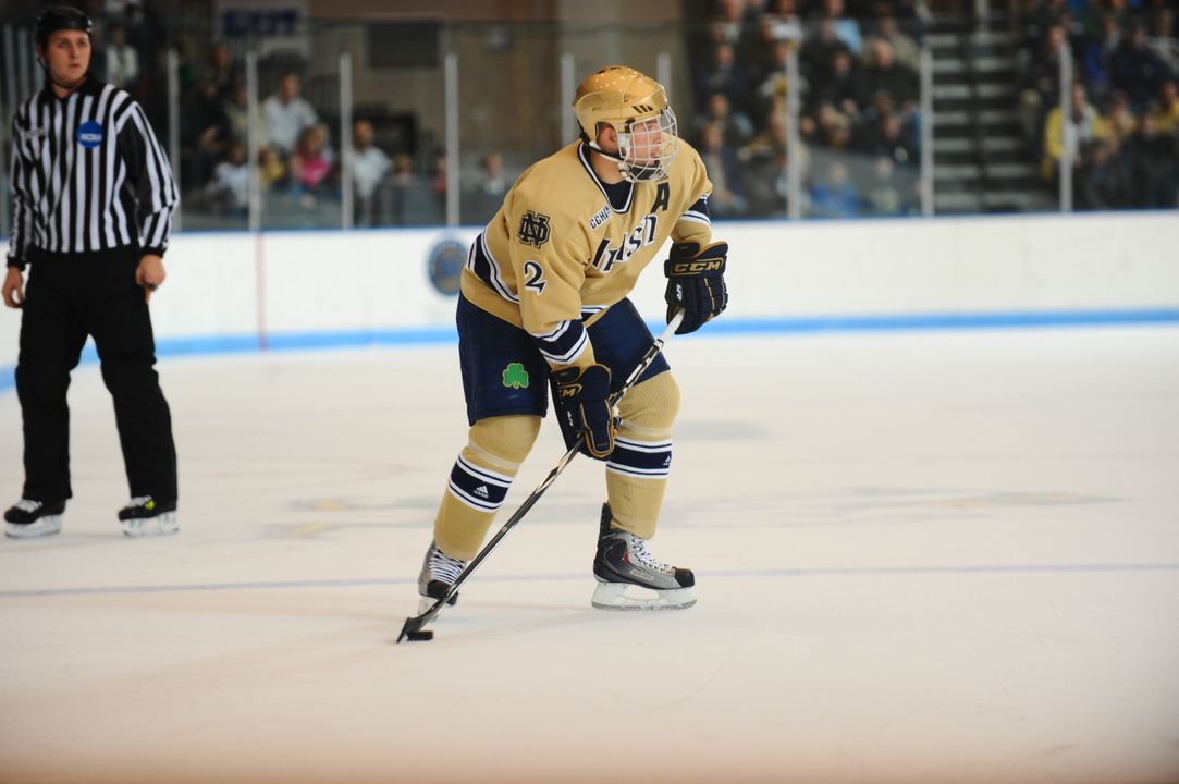 Kyle Lawson was named the CCHA defenseman of the week for his play in Notre Dame's series against Michigan State.