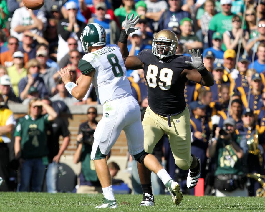 Kapron Lewis-Moore had his season cut short in 2011 with a knee, but he has once again emerged as a stalwart on defense for Notre Dame this season.
