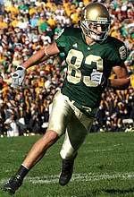 Jeff Samardzija set school records for touchdown receptions and receiving yards during the 2005 season.