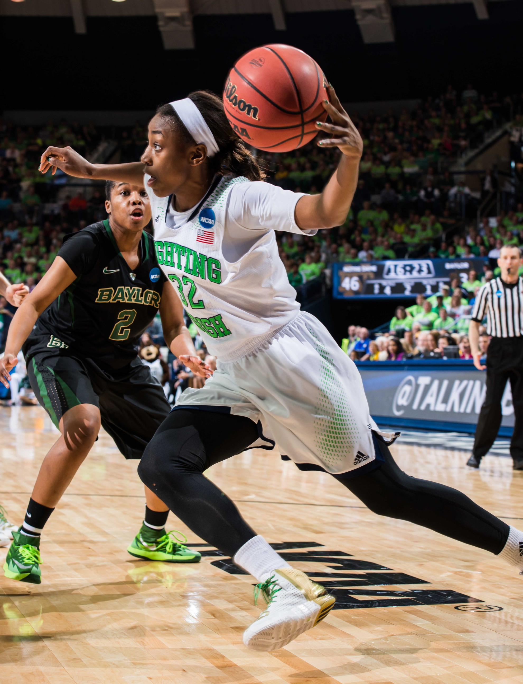 Elite Eight Preview: (1) #2 Notre Dame vs. (2) #5/6 Baylor Jewell Loyd - driving against Baylor's Niya Johnson - had 30 points in Notre Dame's 88-69 win over Baylor last year in the Elite Eight.