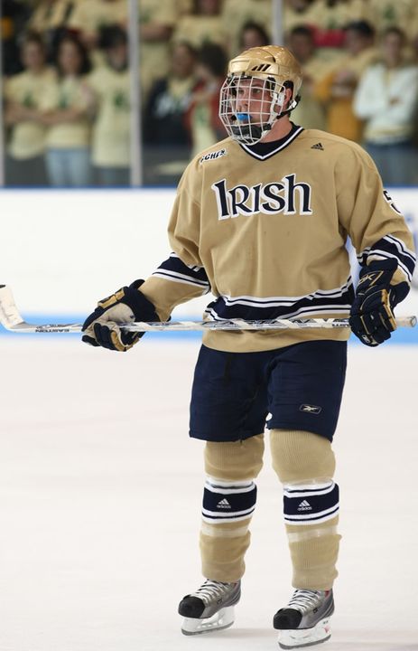 Sophomore defenseman Teddy Ruth is one of four Illinois natives on the Notre Dame roster who will get a chance to play in their home state when the Irish host the Shillelagh Tournament at the Sears Centre on Jan. 2-3.