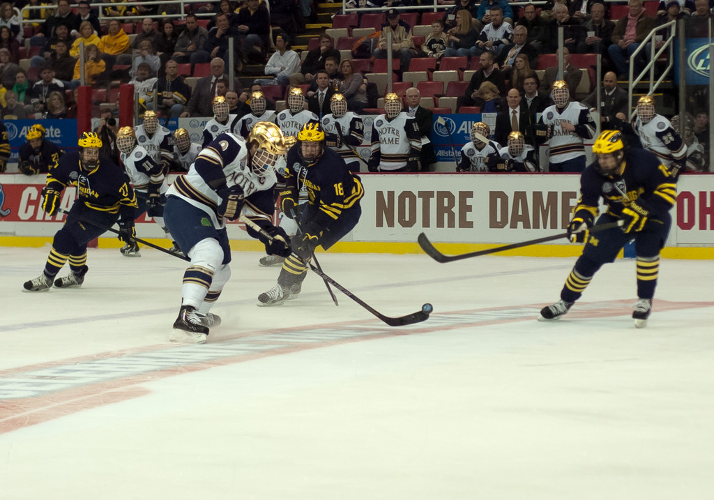 Notre Dame Men's Ice Hockey wins CCHA Championship over Michigan on 03-24-2013