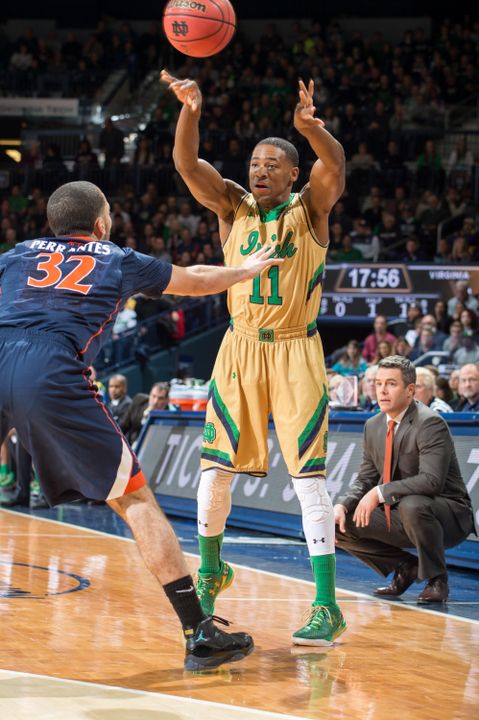 Demetrius Jackson scored 12 points and grabbed six rebounds in Notre Dame's loss to Virginia on Saturday.