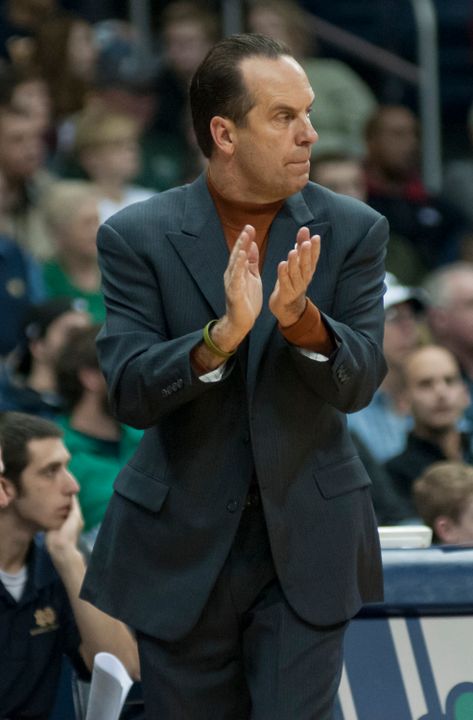 Notre Dame head coach Mike Brey is heavily involved in the Coaches vs. Cancer program.