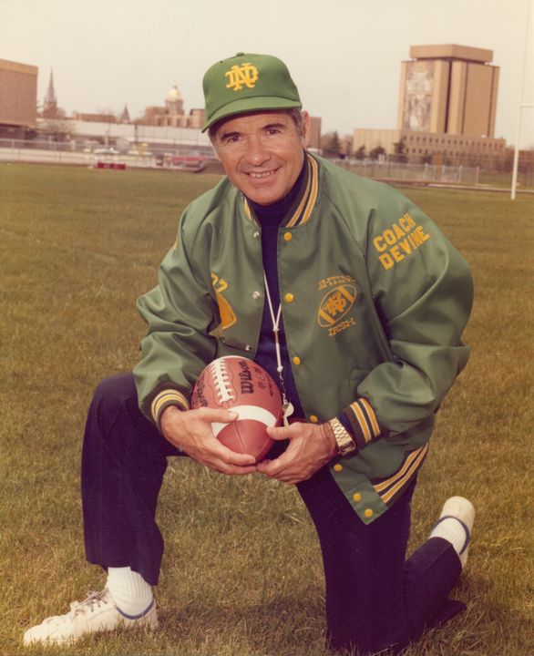 Dan Devine guided the Irish to an 8-3 record during his inaugural season as Notre Dame&amp;#8217;s head coach in 1975.