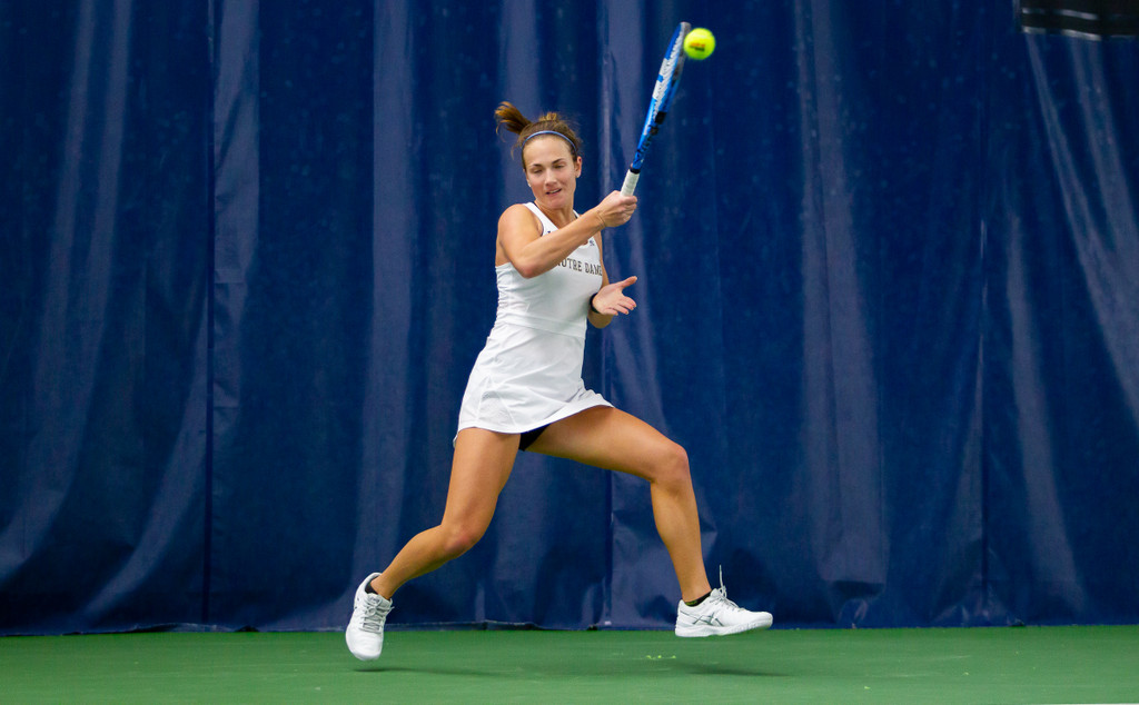 Ally Bojczuk during the ACC match between University of Notre Dame vs. University of Louisville at Eck Center on March 8, 2019 in South Bend, Indiana.