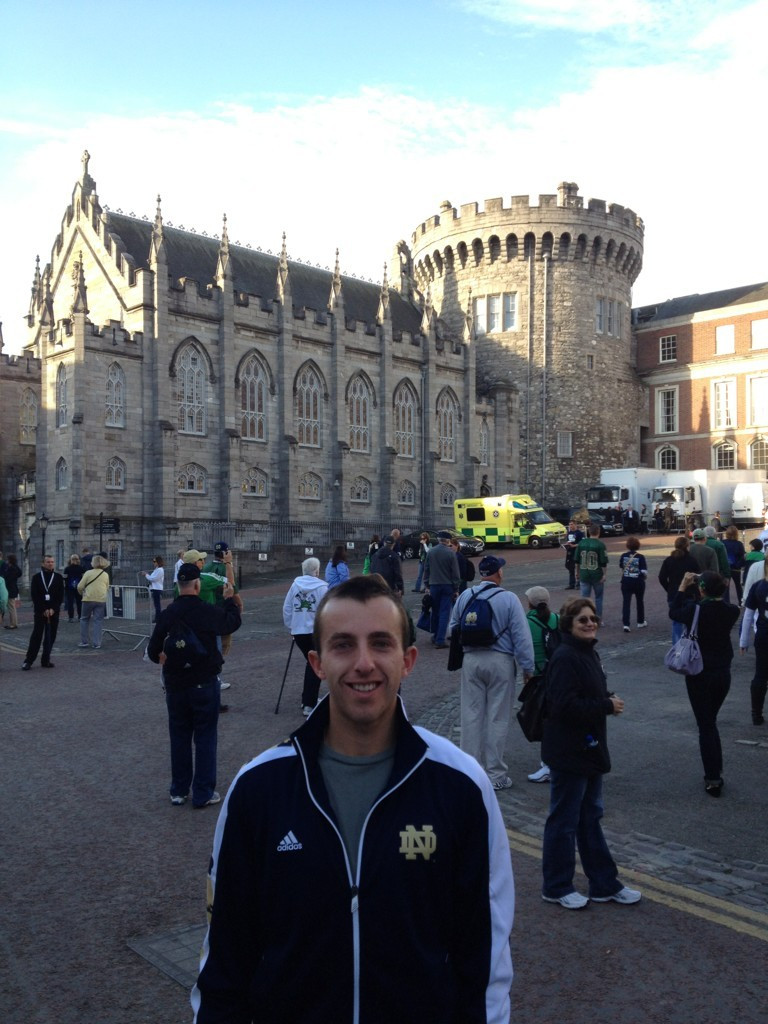 Irish Earn Valuable Experience In Exhibition Loss In Ireland Sophomore Dougie Barnard and the rest of the Irish participated in mass at the famed Dublin castle.