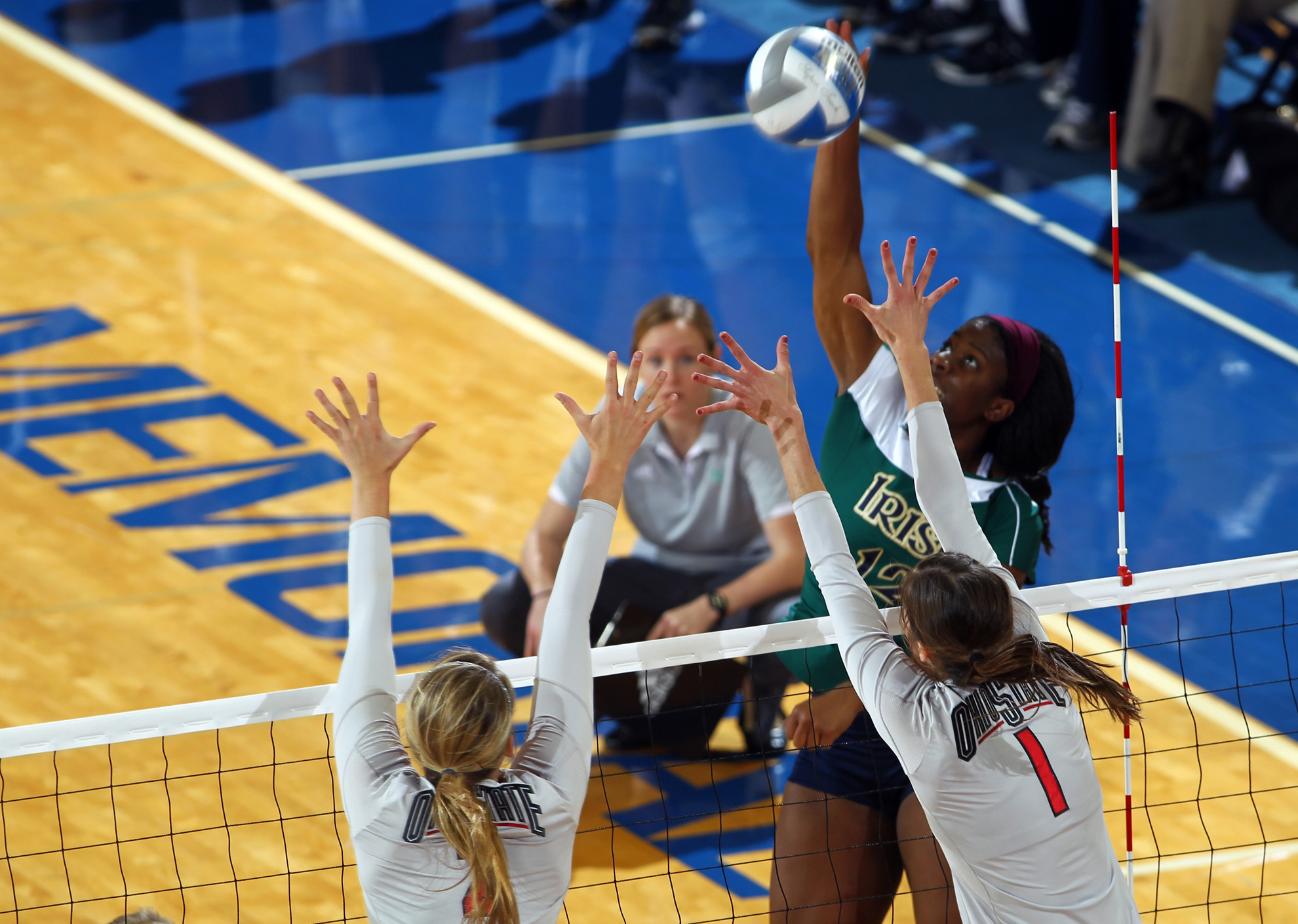 Irish Fall To Duke In Four Sets Wednesday Night Junior Toni Alugbue had a match-high 20 kills Wednesday night against Duke.