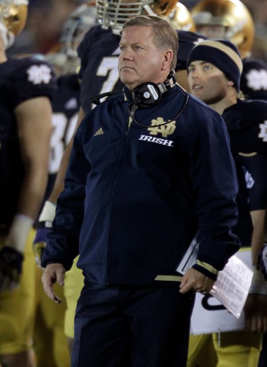 Brian Kelly and the Irish will begin playing five ACC teams each season beginning with the 2014 season.