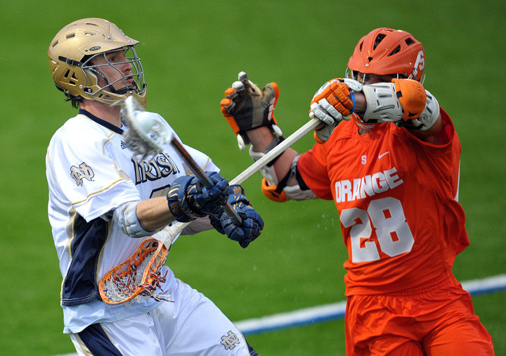 Irish Fall To No. 2 Syracuse, 12-6, In Front Of 4,063 Fans At Arlotta Stadium Mike Creighton and the Notre Dame defense held Syracuse scoreless for a stretch of 24:48, which began late in the first quarter.