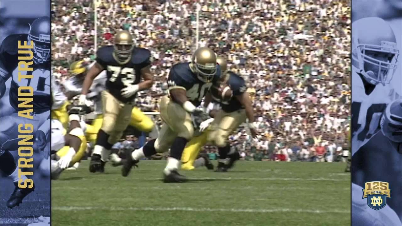 1992 vs. Michigan - Reggie Brooks - 125 Years of Notre Dame Football - Moment #027