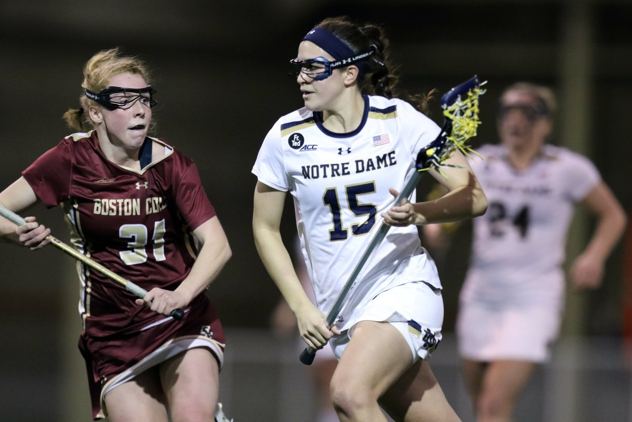 #8 Women’s Lacrosse Claims ACC Opener Over #9 Boston College Cortney Fortunato has at least four goals in each of the first three games this year, including five today.