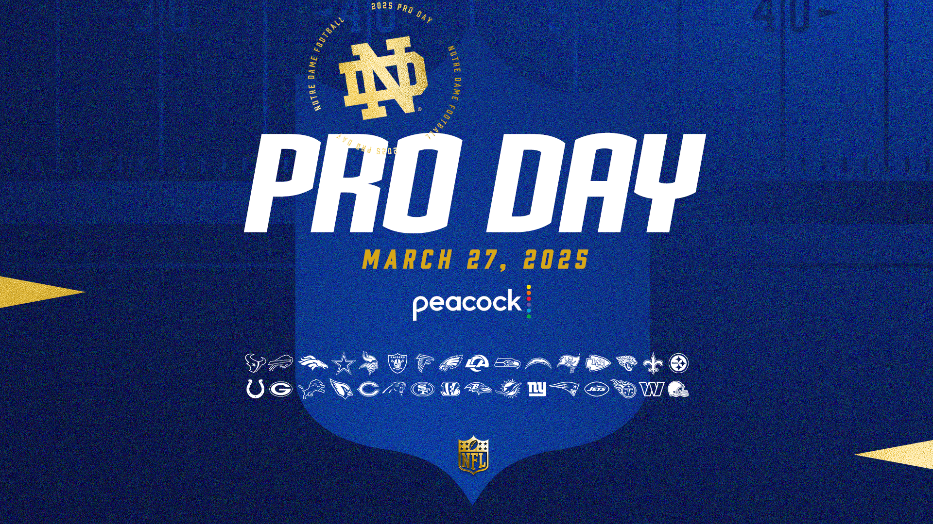 Notre Dame Pro Day to Stream Live Exclusively On Peacock March 27 Notre Dame Pro Day to Stream Live Exclusively On Peacock March 27