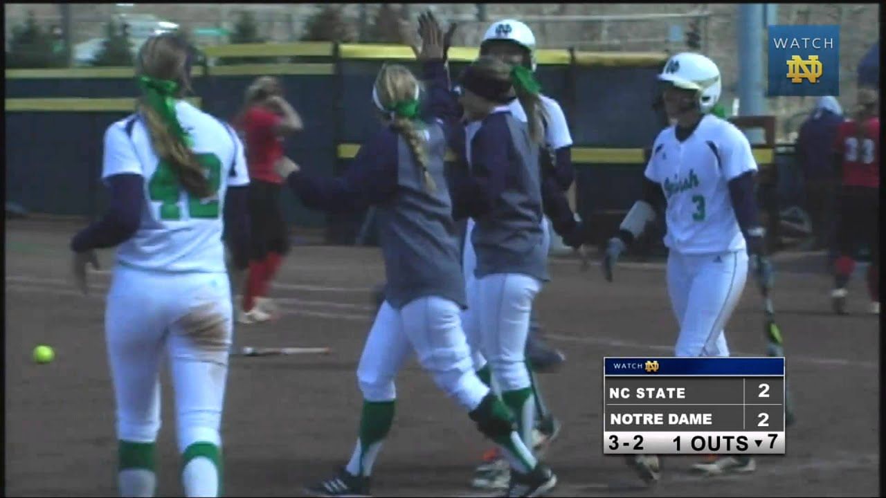 Notre Dame vs NC State Softball Walk Off in Game One