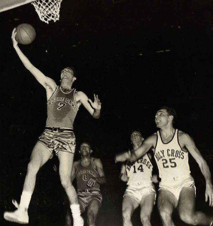 Jim Gibbons earned three Monograms in basketball and two in baseball during his time at Notre Dame. He later served as an assistant coach for both programs.