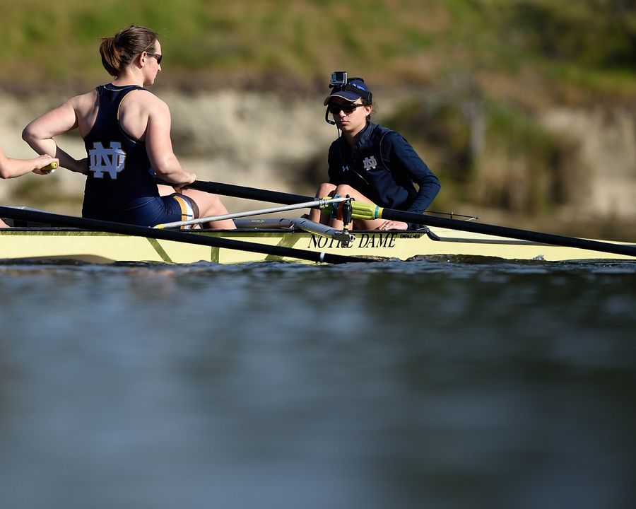 Coxswain Alex Techar helped guide the second varsity eight to a second place finish in its heat on Friday evening.