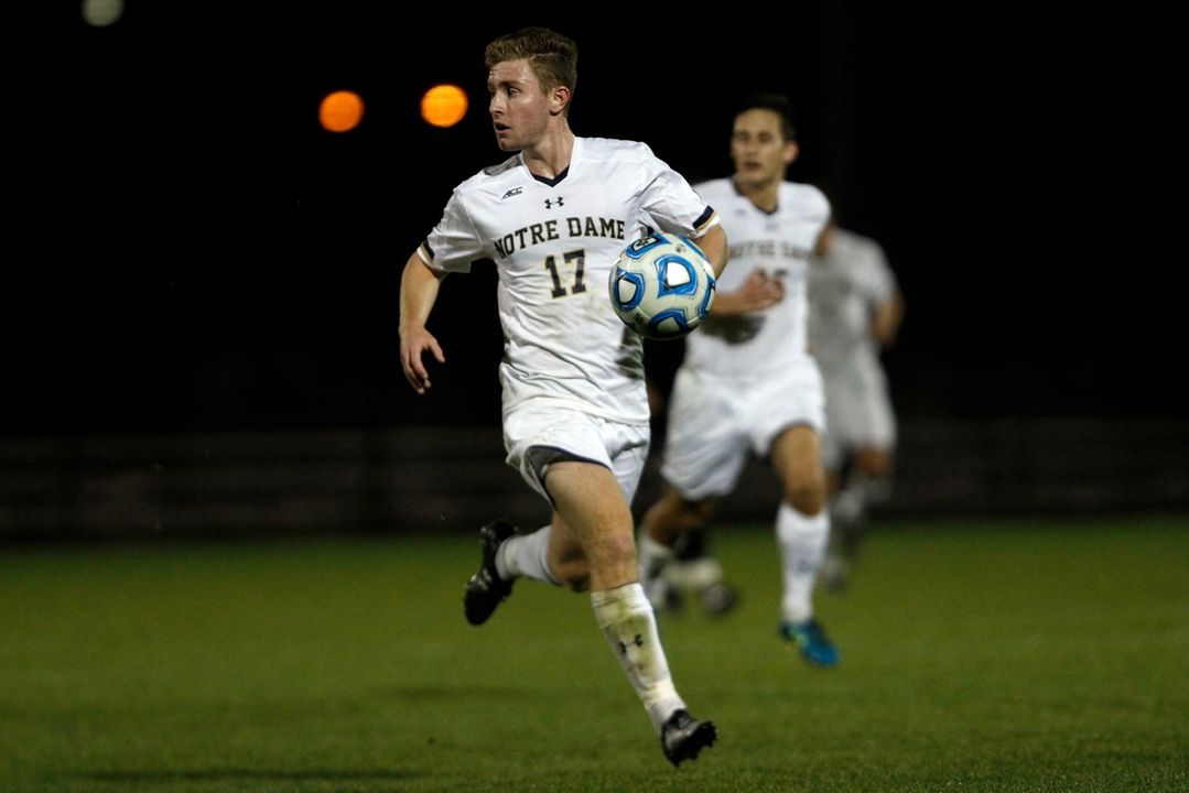 Forward Jon Gallagher scored the game-winning goal in the 69th minute of a 2-1 Notre Dame victory against Ohio State in the NCAA Championship Round of 32 last November