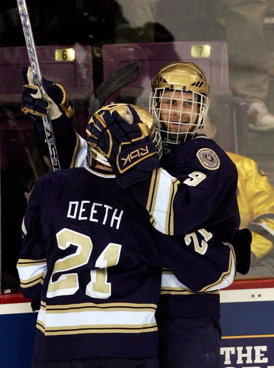 Kevin Deeth and Ryan Thang are two key contributors to the Notre Dame offense.  In three games, the duo has three goals and four assists for seven points.
