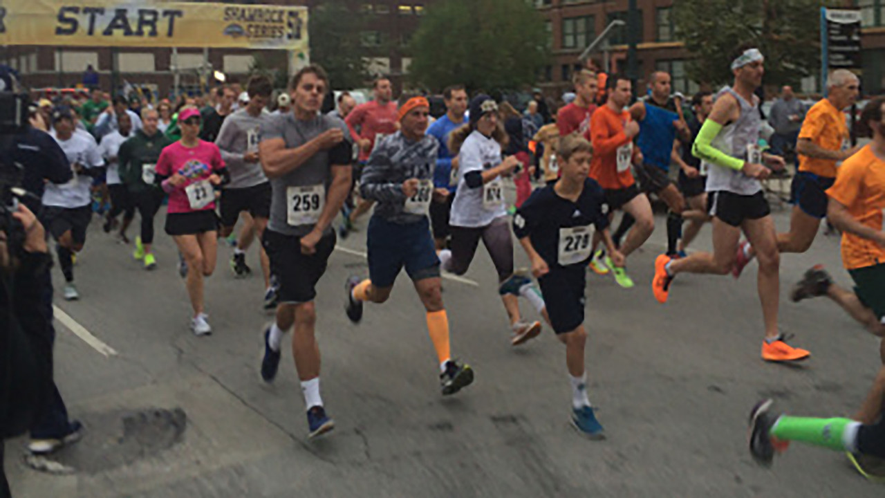 One of the highlights of this year's Shamrock Series festivities in Indianapolis was the first Shamrock Series 5K run. <i>(photo by fox59.com)</i>