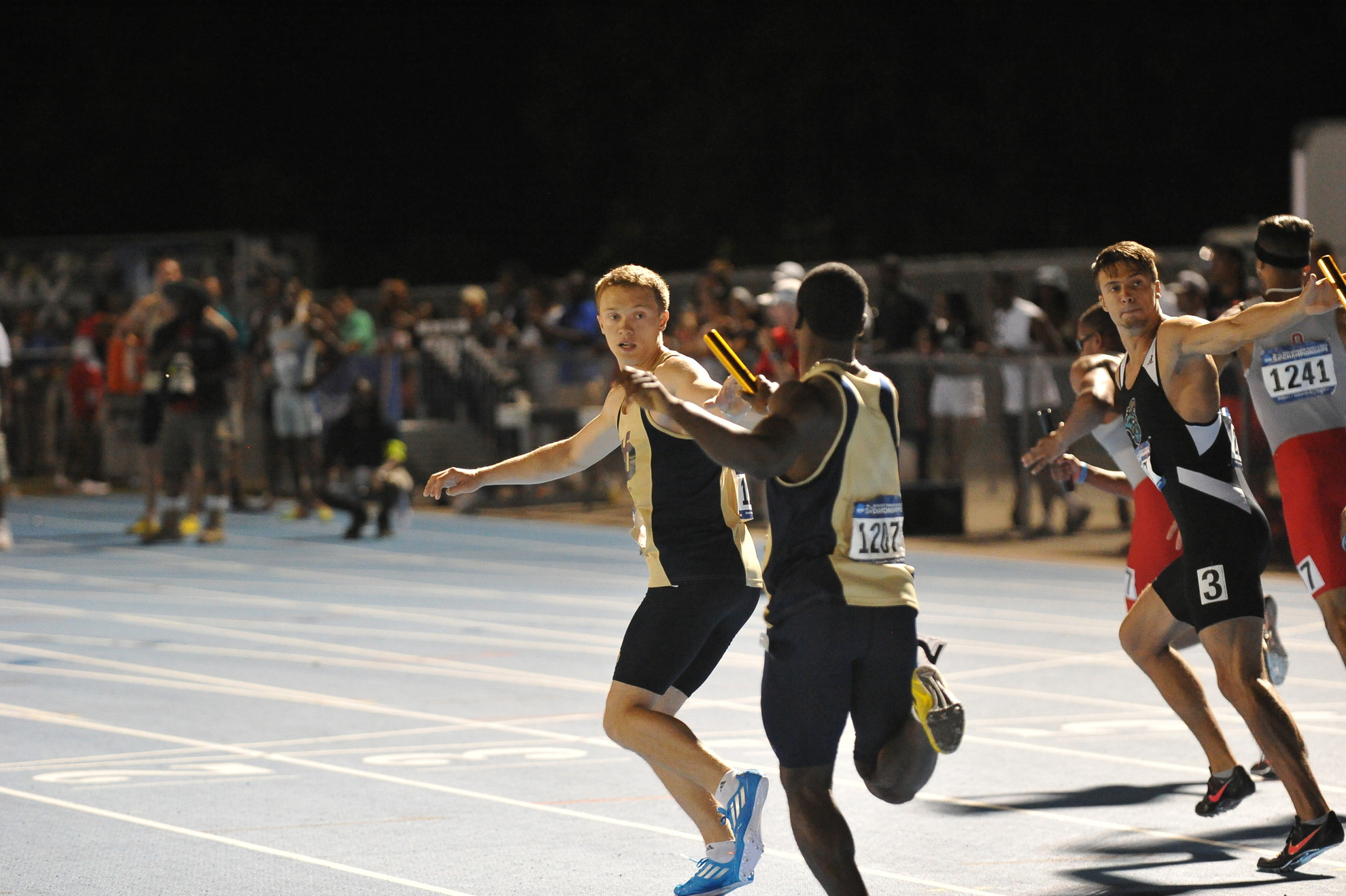 Irish To Kick Off NCAA Championships Tomorrow In Eugene Senior Jarrod Buchanon hands off to freshman Harvey Smith two weeks ago at the NCAA East Preliminary Round.