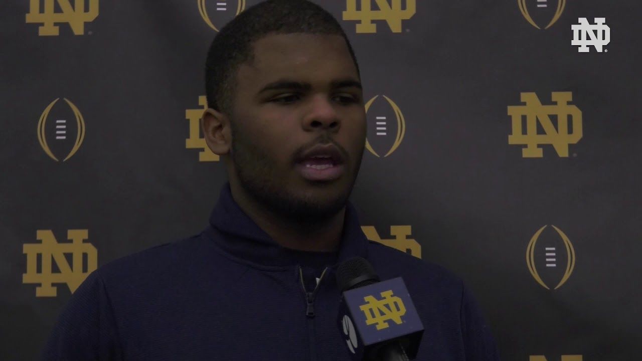 @NDFootball | Jerry Tillery Pre-Practice Interview - CFP (2018)