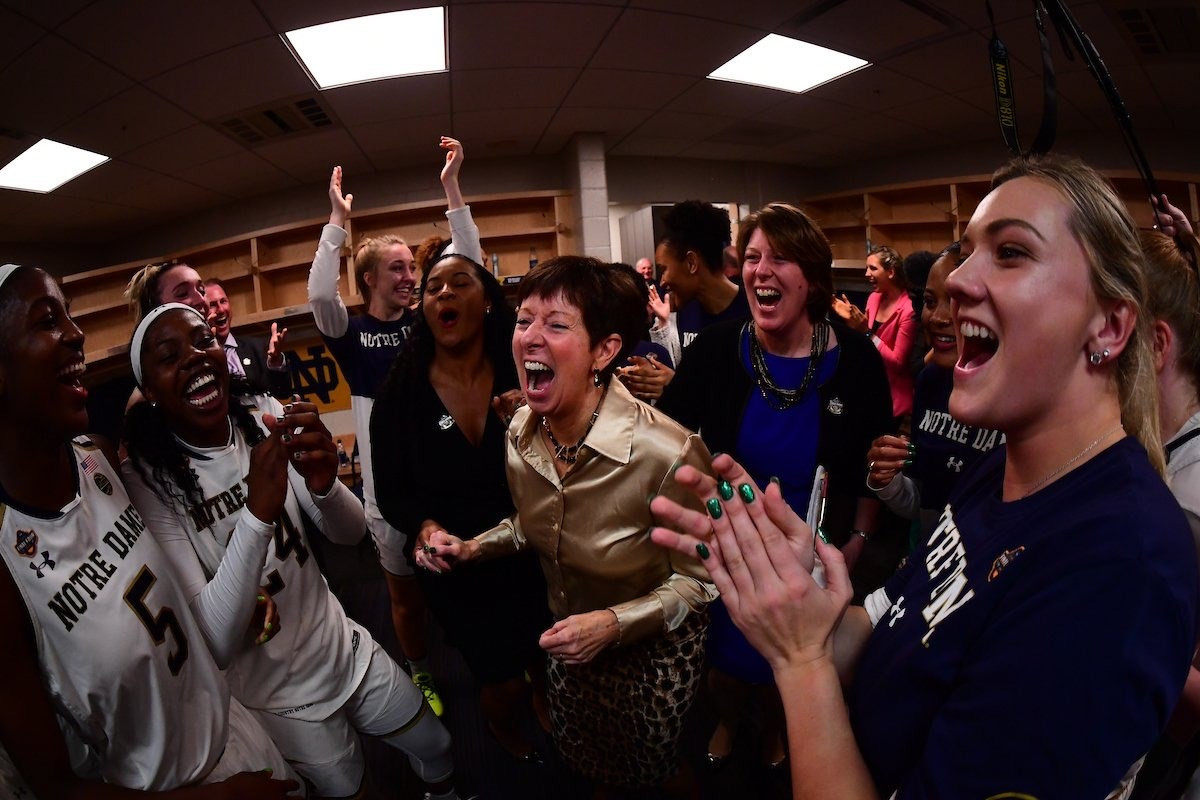 #1 Irish Rally to Vanquish #2 UConn, 81-76 McGraw celebration
