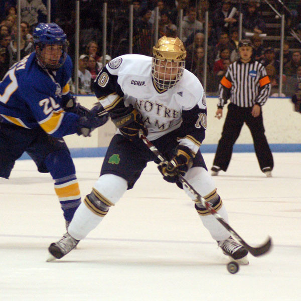 Irish Offense Explodes For Six Power-Play Goals In 9-5 Win Over Northern Michigan Senior center Justin White scored a pair of goals in Notre Dame's 9-5 win over Northern Michigan. The two-goal game was the first of his Irish career.