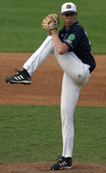 Kyle Weiland Receives Top Rookie Honors As <i>Baseball America</i> First Team Freshman All-American Kyle Weiland's 2006 postseason honors rank among the best ever compiled by a Notre Dame freshman baseball player (photo by Pete LaFleur).