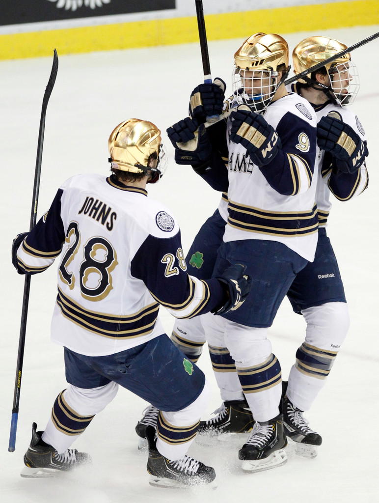Notre Dame Men's Ice Hockey wins CCHA Championship over Michigan on 03-24-2013