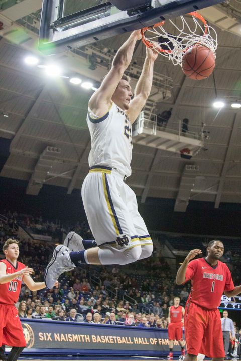 Pat Connaughton is the 11th player in Notre Dame history with 1,200 points and 700 rebounds.