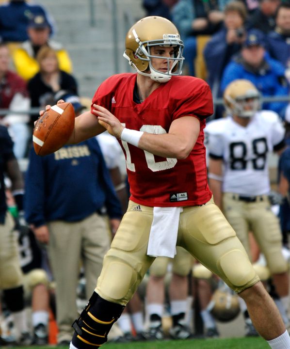 Dayne Crist and his teammate take the field to prepare for the 2010 season on Saturday, Aug. 7 at 3:00 p.m. ET.