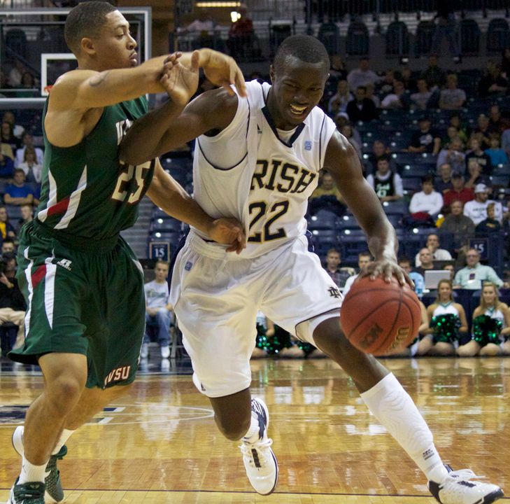 Sophomore Jerian Grant scored 11 points in his Fighting Irish debut on Saturday against Mississippi Valley State.