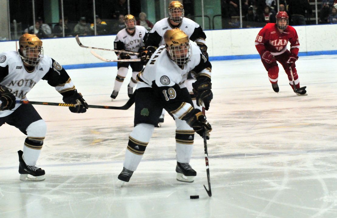 Sophomore center Ben Ryan scored his third goal of the season in Notre Dame's 3-1 win over Ferris State.