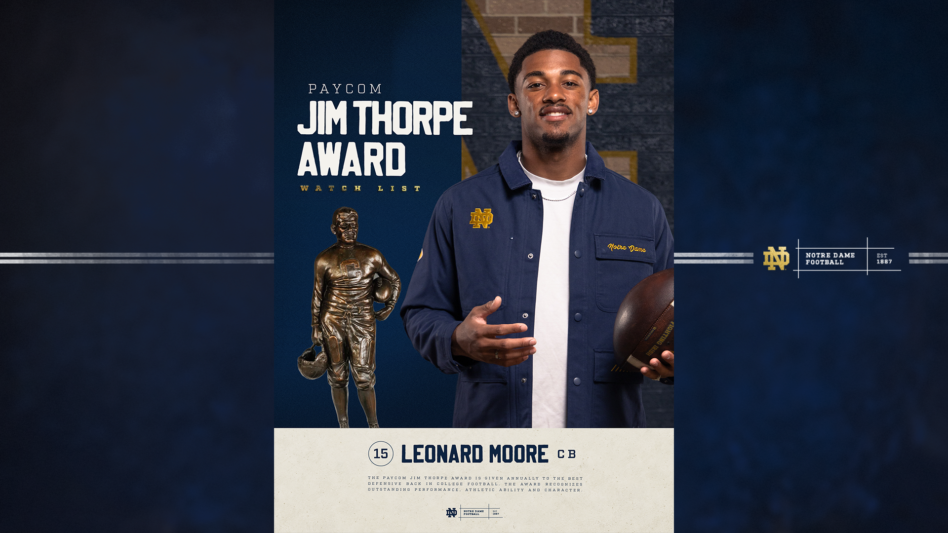 Moore Tabbed to Paycom Jim Thorpe Award Watch List Moore Tabbed to Paycom Jim Thorpe Award Watch List