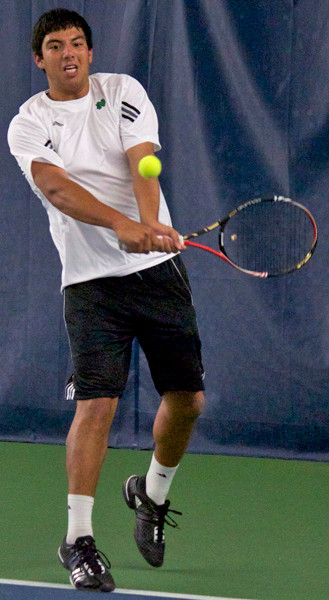 No. 28 Irish Men’s Tennis Unable To Handle No. 2 Buckeyes Sophomore Spencer Talmadge (pictured) and junior Niall Fitzgerald picked up a win at first doubles.