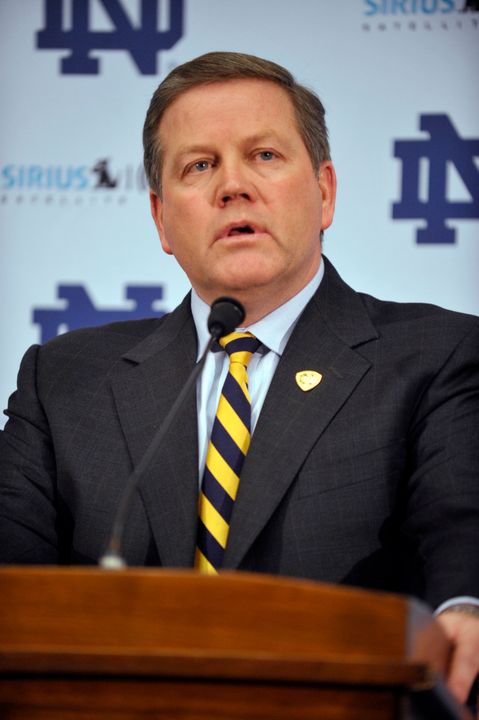 Brian Kelly was a guest speaker Wednesday at the NCAA Football Coaches Academy in Indianapolis.