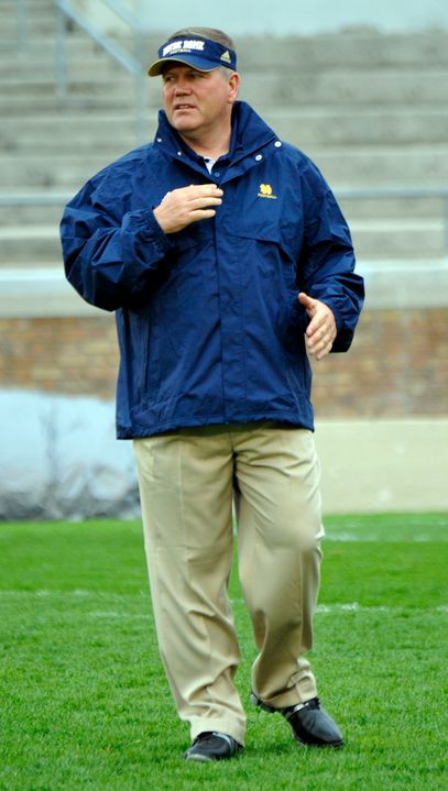 Notre Dame football head coach Brian Kelly and his wife, Paqui, have made a $250,000 gift to the University in support of several institutional endeavors, and are challenging supporters of the University to donate through one of its annual giving programs.