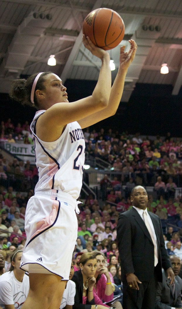 #7/6 Irish Tip Off Exhibition Slate Thursday Against Edinboro Notre Dame will wear special pink-accented uniforms like these for Saturday's game against Cincinnati as part of the program's annual Pink Zone/Play4Kay Game designed to raise money for breast cancer research.
