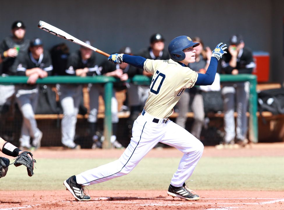 Freshman Kyle Fiala had the lone multi-hit day for the Irish Friday night against Wake Forest.